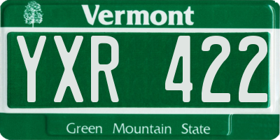 VT license plate YXR422