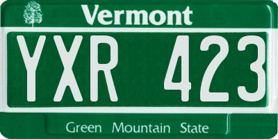 VT license plate YXR423