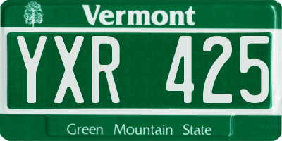 VT license plate YXR425