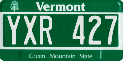 VT license plate YXR427