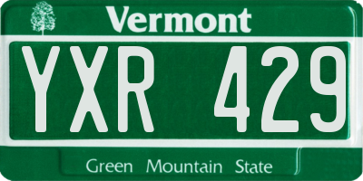 VT license plate YXR429