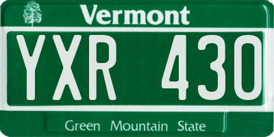 VT license plate YXR430