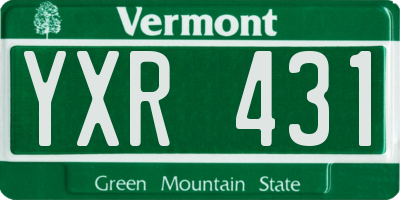 VT license plate YXR431