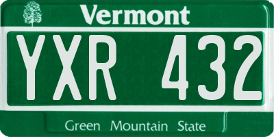 VT license plate YXR432