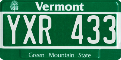 VT license plate YXR433