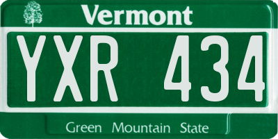 VT license plate YXR434