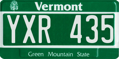 VT license plate YXR435
