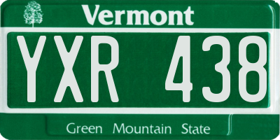 VT license plate YXR438