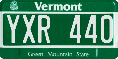 VT license plate YXR440