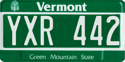 VT license plate YXR442