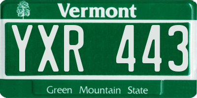 VT license plate YXR443