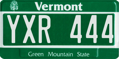 VT license plate YXR444