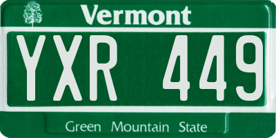 VT license plate YXR449