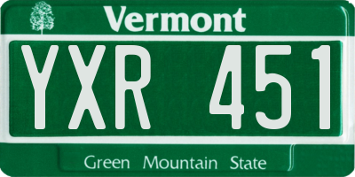 VT license plate YXR451