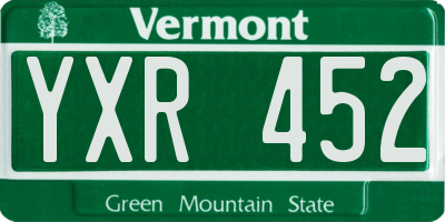 VT license plate YXR452