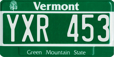VT license plate YXR453