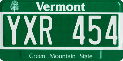 VT license plate YXR454