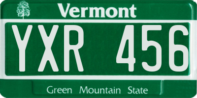 VT license plate YXR456