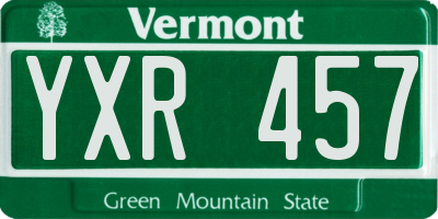 VT license plate YXR457