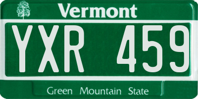 VT license plate YXR459
