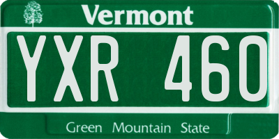 VT license plate YXR460