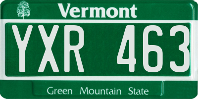 VT license plate YXR463