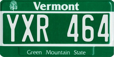 VT license plate YXR464