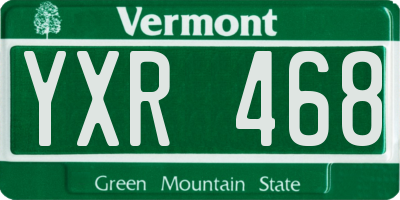 VT license plate YXR468