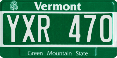 VT license plate YXR470