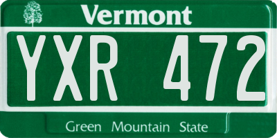 VT license plate YXR472