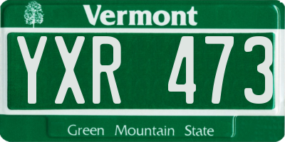 VT license plate YXR473