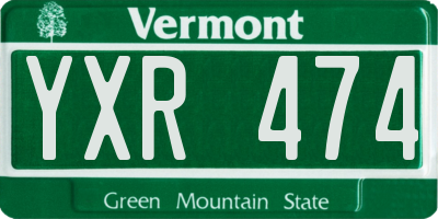 VT license plate YXR474