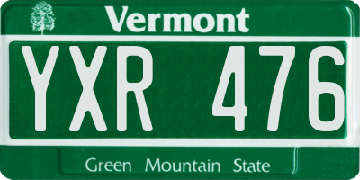 VT license plate YXR476