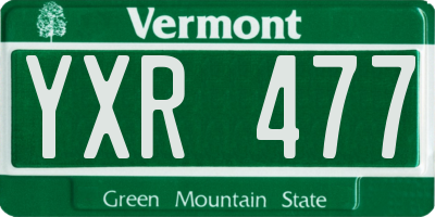 VT license plate YXR477