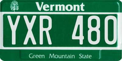 VT license plate YXR480