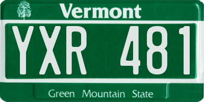 VT license plate YXR481