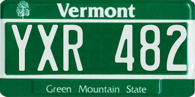 VT license plate YXR482