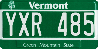 VT license plate YXR485