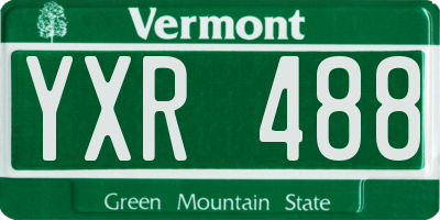 VT license plate YXR488