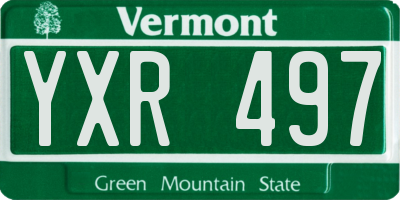 VT license plate YXR497