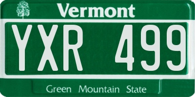 VT license plate YXR499