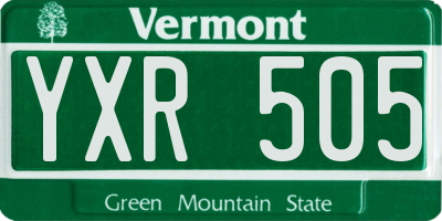 VT license plate YXR505