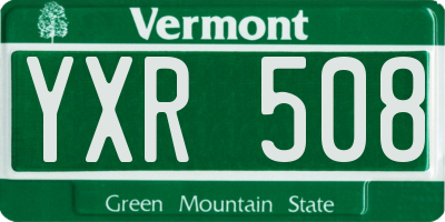 VT license plate YXR508