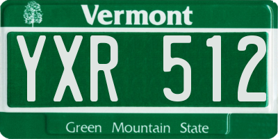 VT license plate YXR512