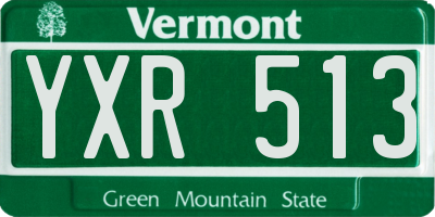 VT license plate YXR513