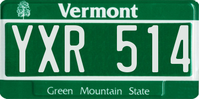 VT license plate YXR514