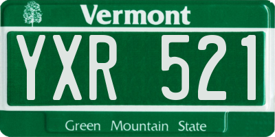 VT license plate YXR521