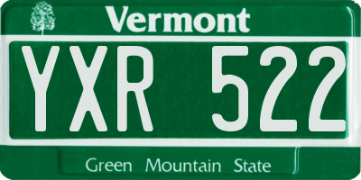 VT license plate YXR522
