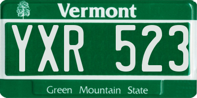 VT license plate YXR523