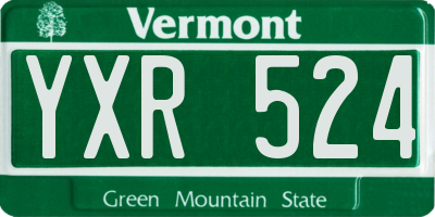 VT license plate YXR524